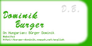 dominik burger business card