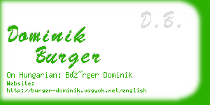 dominik burger business card